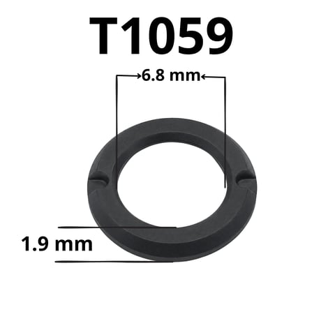 T1059 black rubber ring with 6.8mm outer width and 1.9mm thickness specifications