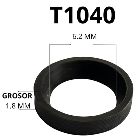 T1040 black rubber ring with 6.2 MM outer width and 1.8 MM grosor measurement
