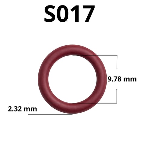 S017 maroon rubber ring with outer diameter 9.78mm and thickness 2.32mm