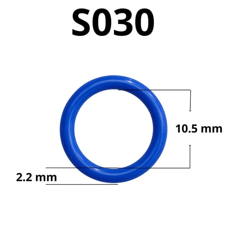 S030 blue rubber ring with 10.5mm outer diameter and 2.2mm thickness specifications